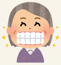 歯が健康なおばあさんのイラスト