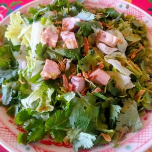 淡路鶏とパクチーたっぷりサラダ