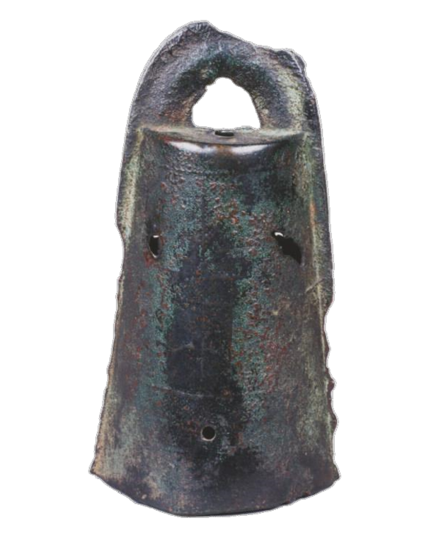 袈裟襷状の模様の青銅製の銅鐸（B面）と銅鐸
