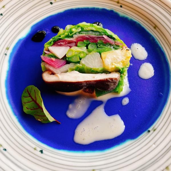 冬野菜のテリーヌ (コース料理の一品)